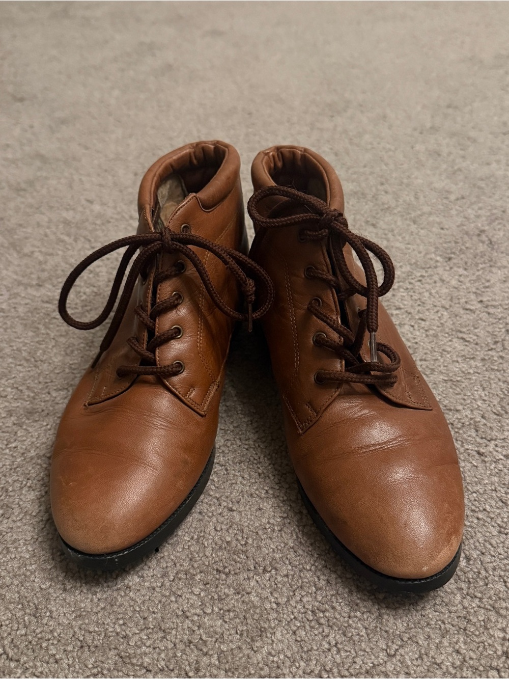 Women’s Brown Leather Lace-Up Boots- Prima Royale- Sz 6.5